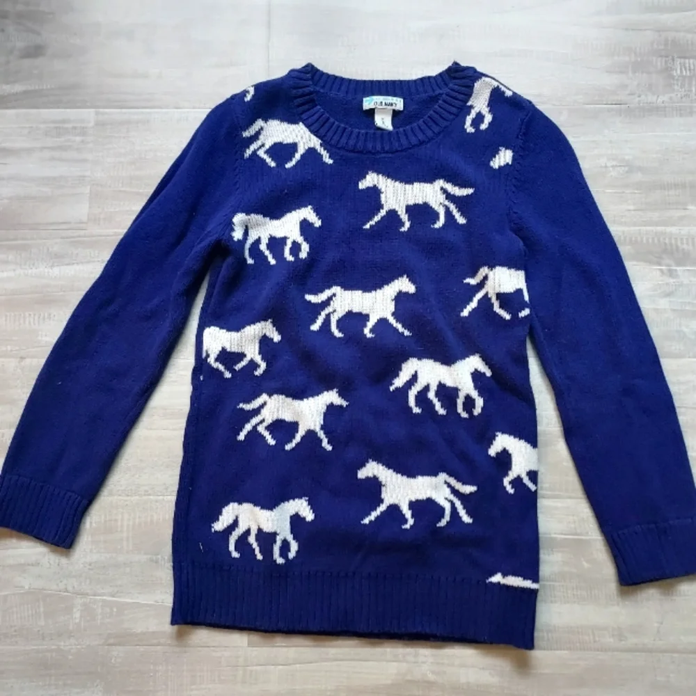 NWOT blue horse sweater - Picture 1 of 2